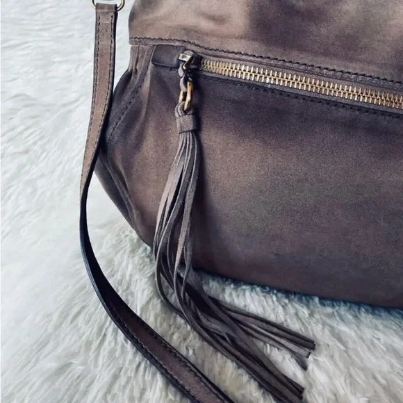 Miu Miu Gray Suede Leather Women’s Crossbody Satchel 2 Way Bag Fridge Vitello - Picture 9 of 17